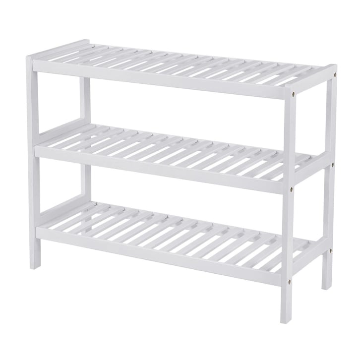 Credenza Naturéo A 3 Livelli In Bambù Bianco - 5five, Scaffale Da Bagno O Soggiorno, 30x18.5x82 Cm, Legno MDF E Bambù