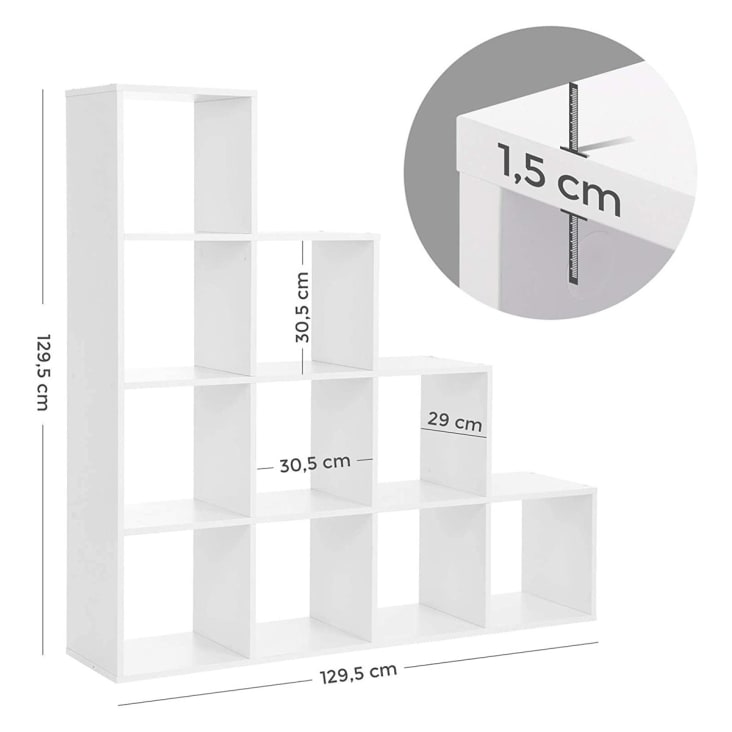 Scaffale A Scala Deuba Bianco - 5 Ripiani, 180x64x37 Cm, Per Casa, Bagno O Cucina - Foto 3