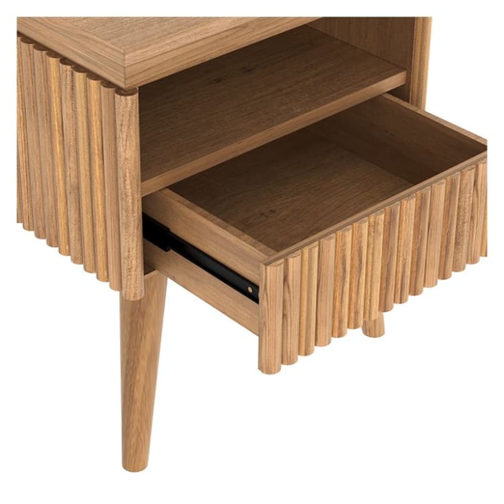 Table de chevet en bois de teck, 1 tiroir et 1 niche-Filippis cropped-2
