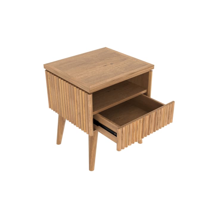 Table de chevet en bois de teck, 1 tiroir et 1 niche-Filippis cropped-5