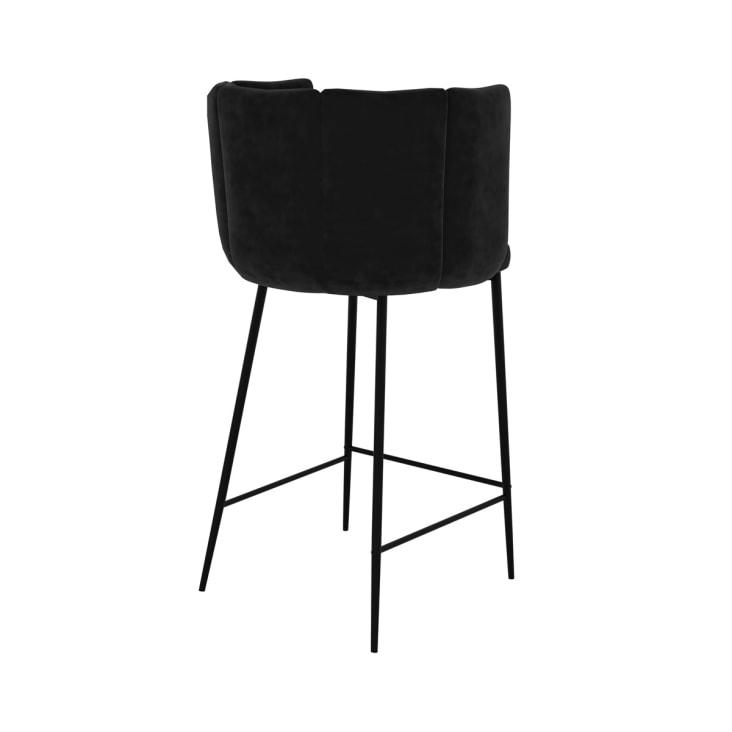 Chaise pour îlot central 67 cm en velours noir (lot de 2)-Rosy cropped-6