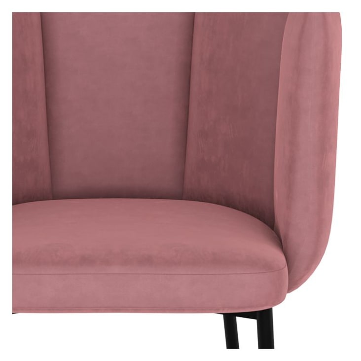 Sedia da bar in velluto rosa antico con gambe in metallo 65 cm (x2) Rosy