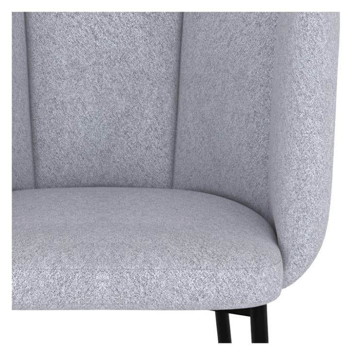 Chaise pour îlot central 67 cm en tissu gris clair (lot de 2)-Rosy cropped-5