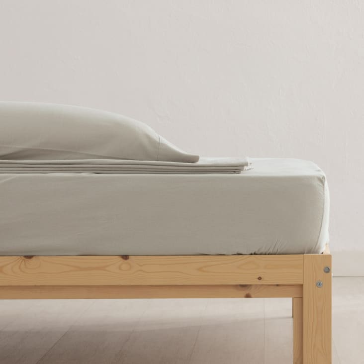 Juego de sábanas franela natural cama de 135 100% algodón