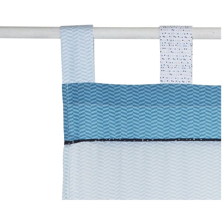 Rideau voilage 105x180 cm en coton bleu-Lazare cropped-3