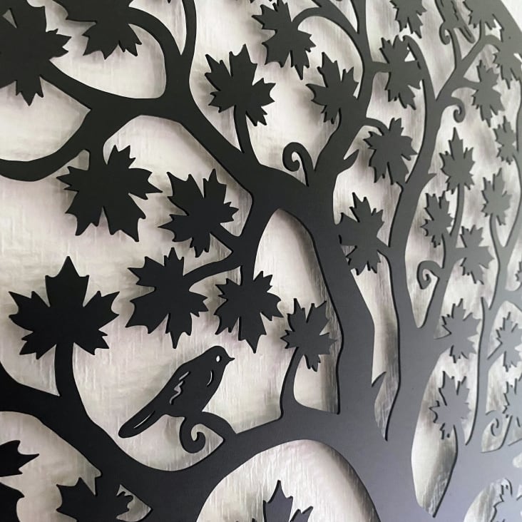 Arbre de Vie Inspiration Savane Décoration Murale Ronde en Métal Marron  Rouille 1x100x100cm - L'Héritier du Temps