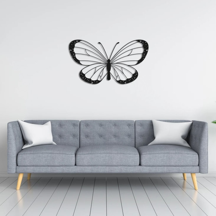 Décoration Murale En Forme De Papillon En Métal Noir Homemania