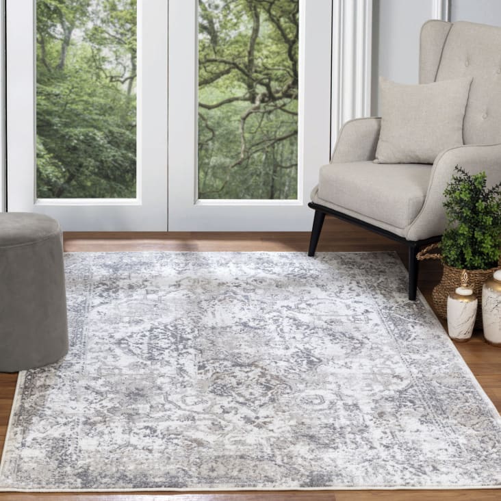 Tappeto Vintage Orientale Bianco/Grigio 80x150 Fatima