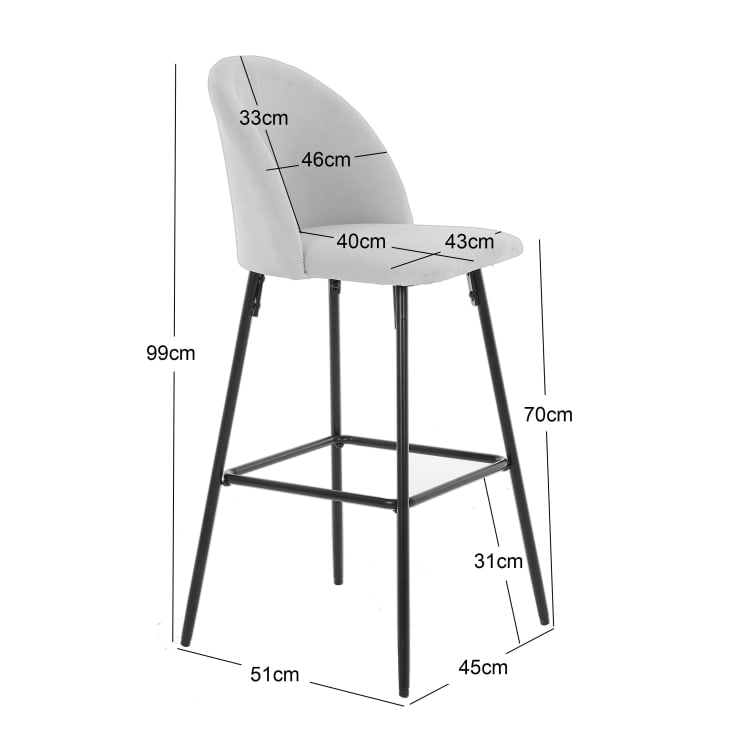 MONDO VIRO Sgabello Alto Fox – Imbottito In Tessuto Con Poggiapiedi – Colore Ruggine – 44x50x94 Cm – Per Isola Cucina E Angolo Bar