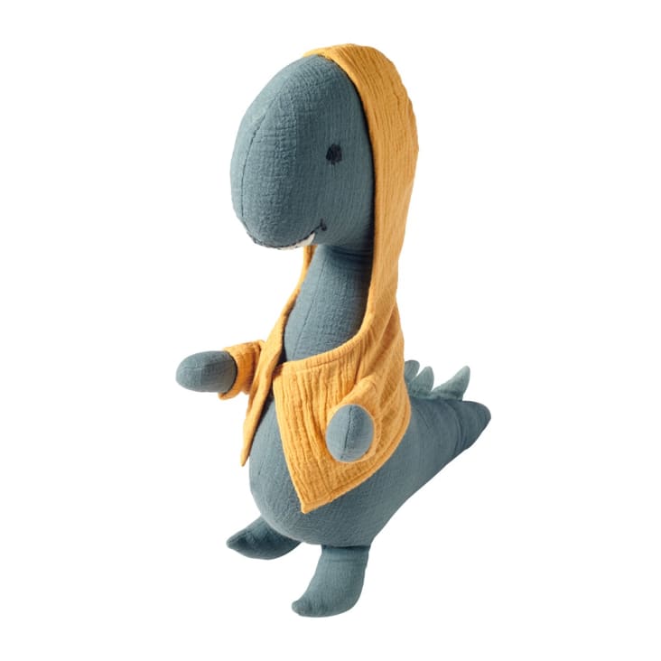 Hochet Dino - jouet premier âge en tricot de coton certifié Oeko-Tex