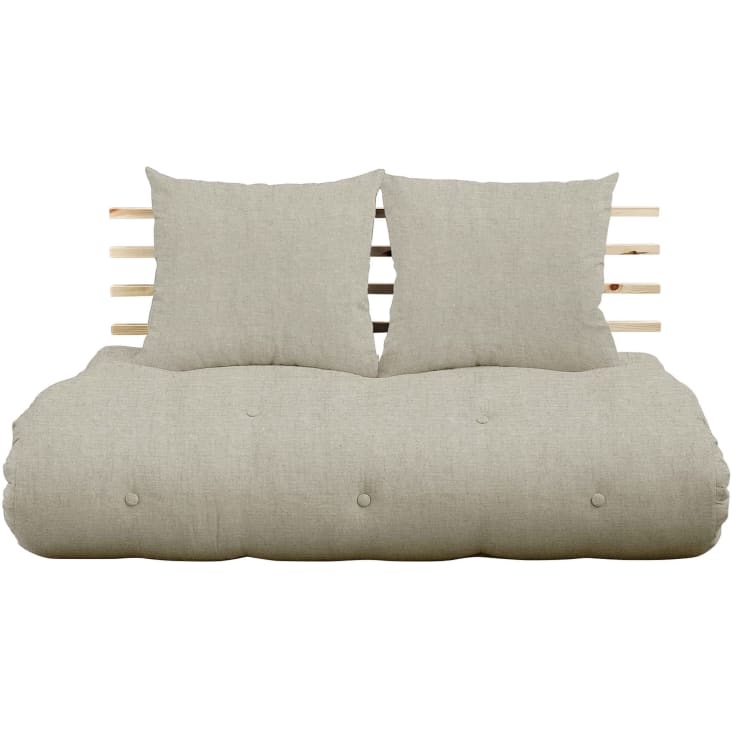 Tête de lit en pin massif avec futon lin 140x200 cropped-2