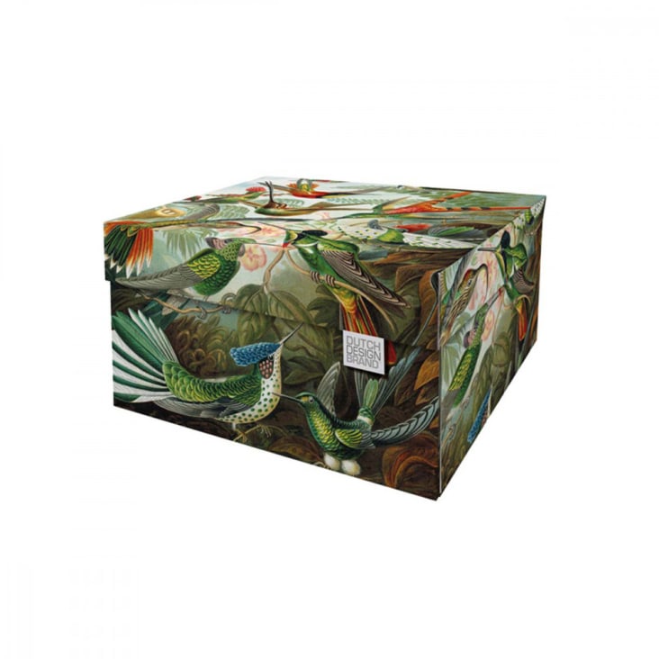 Lot de 2 petites boites de rangement carton multicolore 28x21x14cm-Art of nature