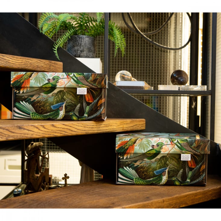 Lot de 2 petites boites de rangement carton multicolore 28x21x14cm-Art of nature cropped-5