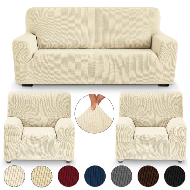 Fundas sofas 3 y 2 plazas ajustables lisas Sofás, sillones y sillas de  segunda mano baratos