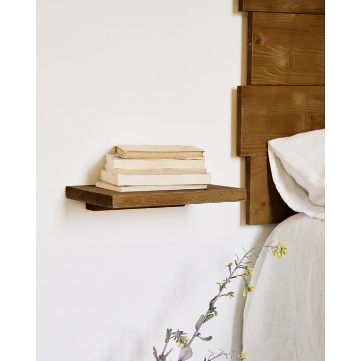 Mesita de noche flotante con estante de madera color blanco-Nala cropped-6