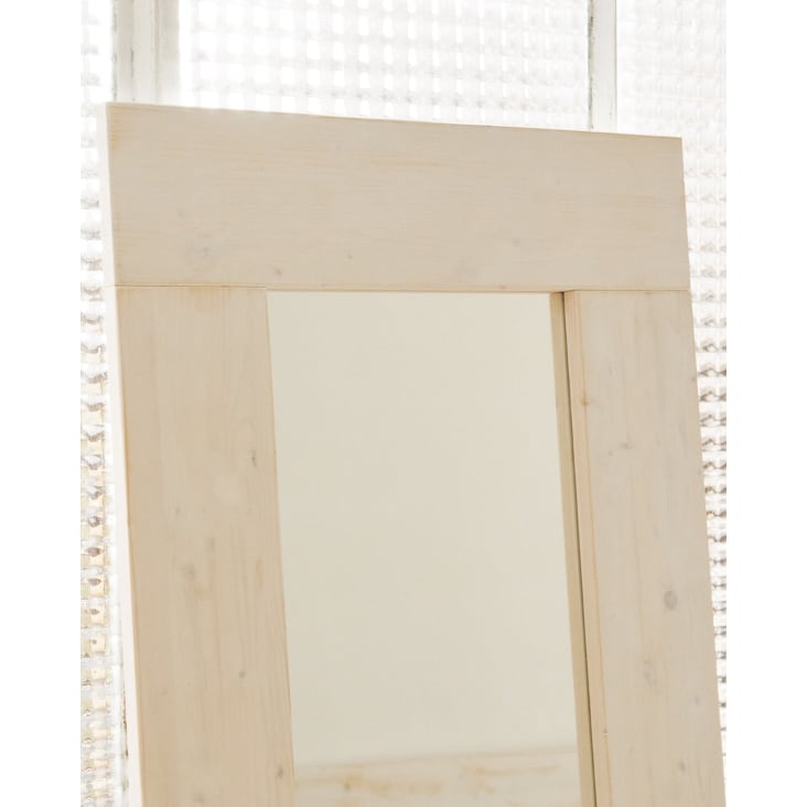 Specchio figura intera con cornice in legno massello naturale