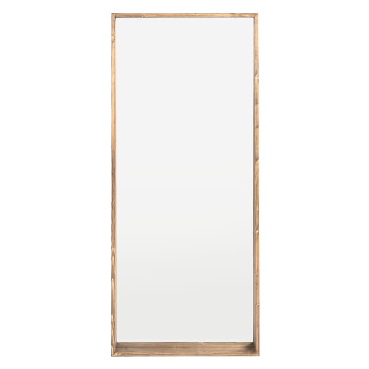 Miroir sur pied incliné en bois d'épicéa couleur naturelle 165 cm-Anzor
