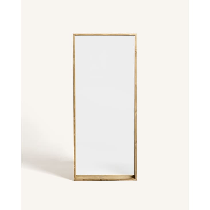 Miroir sur pied incliné en bois d'épicéa couleur naturelle 165 cm-Anzor cropped-2