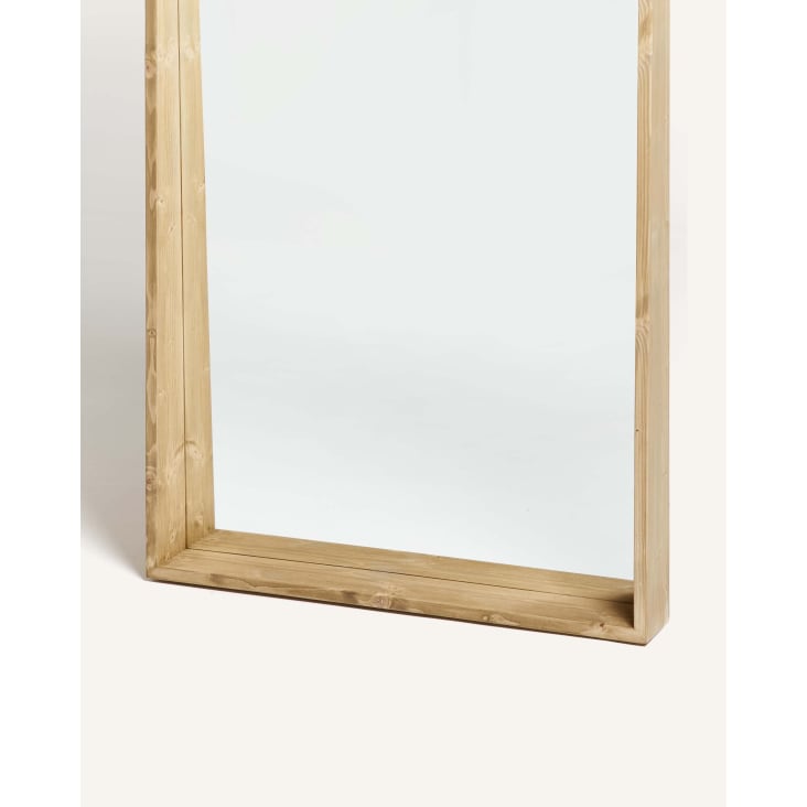 Miroir sur pied incliné en bois d'épicéa couleur naturelle 165 cm-Anzor cropped-4