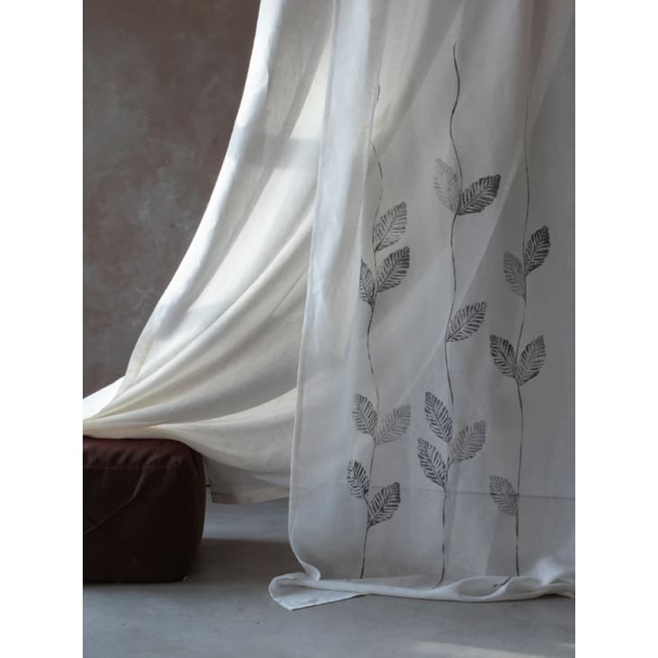 Tenda doppio pannello lino bianco grafiche arte e design 130x220cm