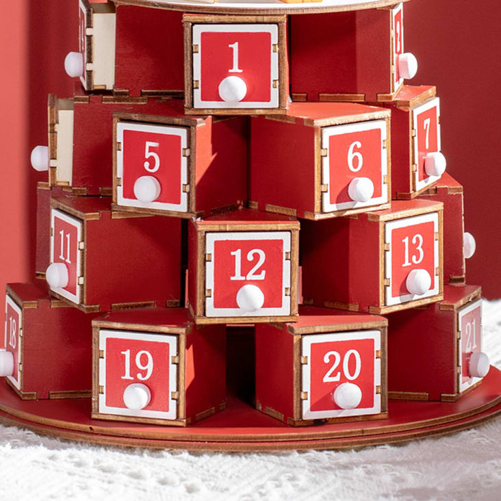 CALENDARIO DELL'AVVENTO IN LEGNO A LIBRO 22X7X32 CM