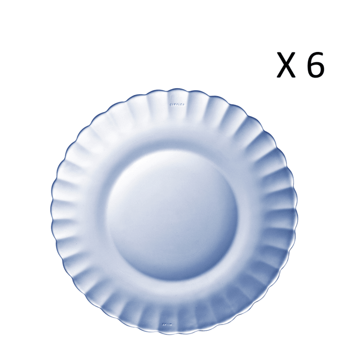 Lot 12 assiettes à dessert en porcelaine, 21 cm, ‎Multicolor Bleu