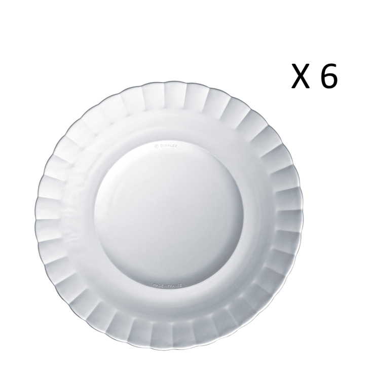 Lot de 6 - Assiette plate ondulée en verre 23 cm transparent Le picardie®