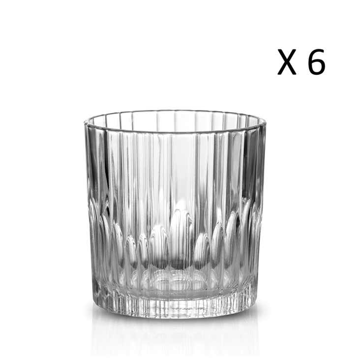 Set da 6-Bicchiere da cocktail striato basso 30,5cl vetro trasparente  Manhattan