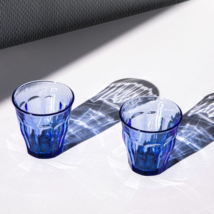 Set 6 pezzi bicchieri acqua in vetro colore bianco, interno color