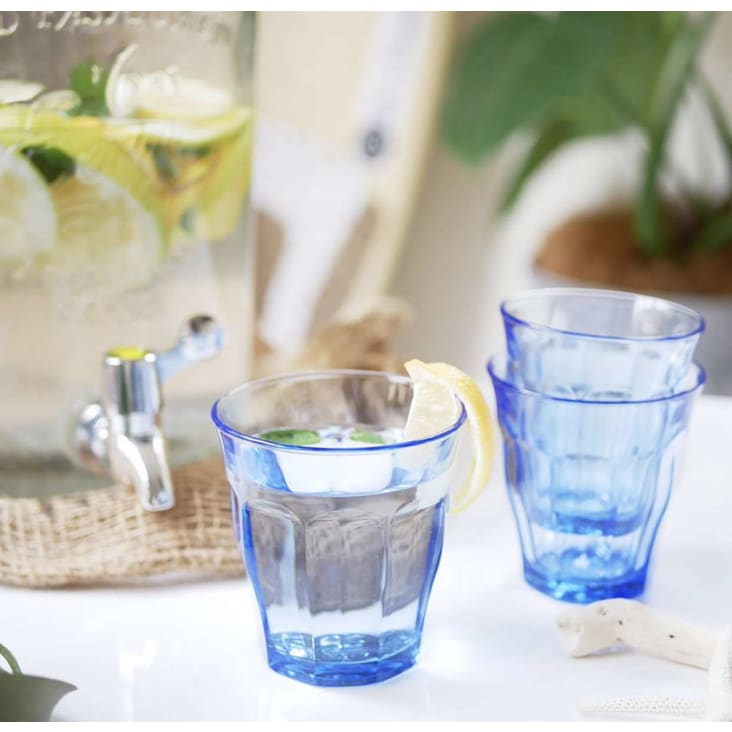 Set da 6-Bicchiere da acqua 25cl vetro temperato resistente blu navy Le  picardie®