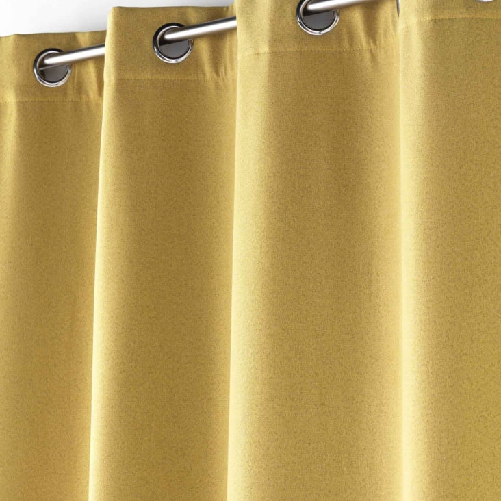 Rideau thermique et isolant uni polyester jaune ocre 140x260 cm
