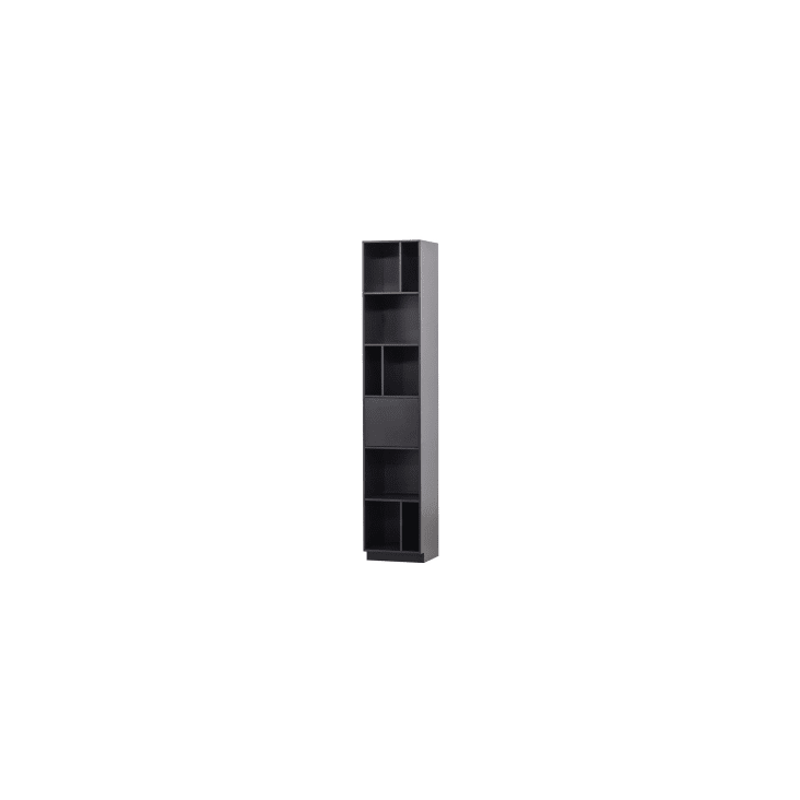 Estantería de 3 niveles madera oscura con marco de metal negro