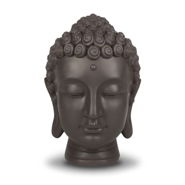 Statue décoration Zen à poser Tête Bouddha en résine marron H20 cm