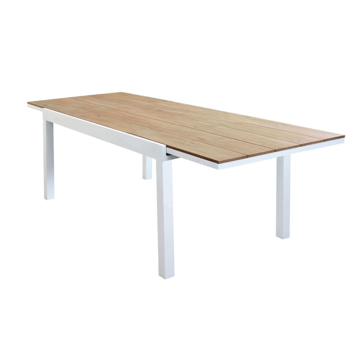 Tavolo da giardino allungabile in alluminio bianco 200/300x95 cm VIDUUS
