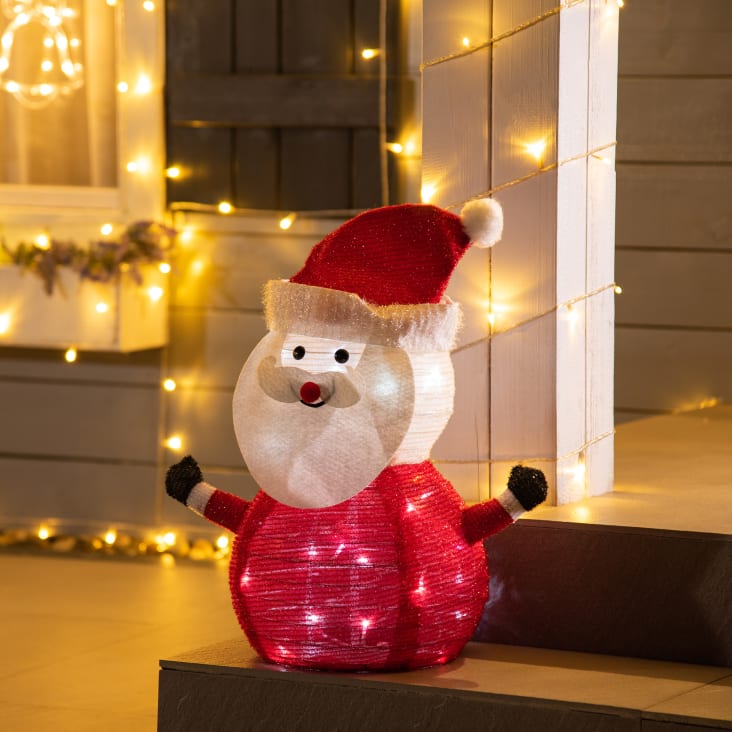 Guirlande à piles 3,9 m, 40 décorations Père Noël renne et bonhomme de  neige, led blanc chaud