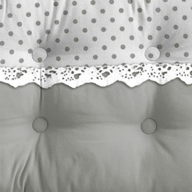 Coussin tête de lit en coton et pattes boutonnées