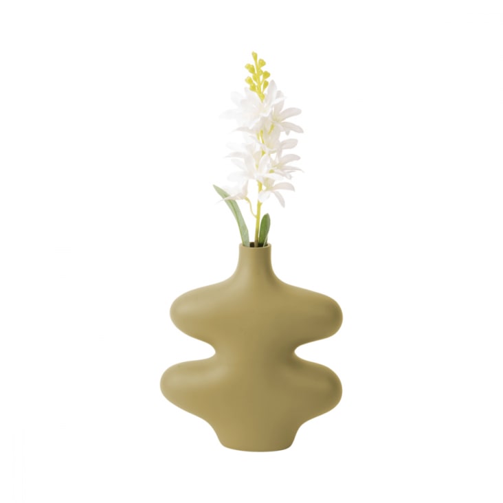 Vase organic curves résine kaki cropped-2