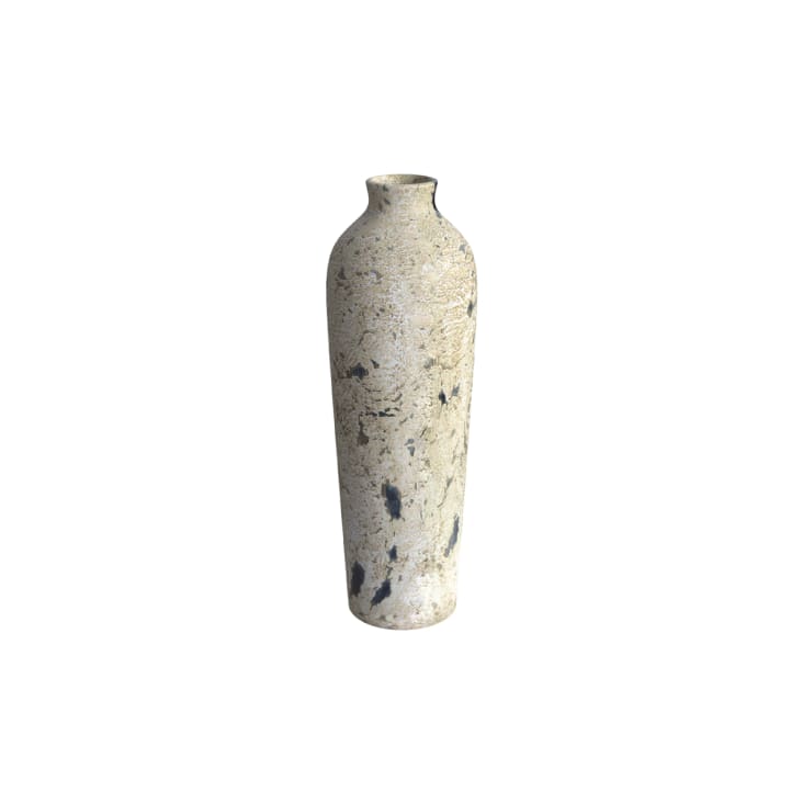 Vase blanc tacheté en terre cuite H69,5cm OANA | Maisons du Monde