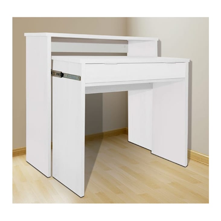 Mesa de escritorio extensible Seven (L x An x Al: 36 x 99 x 88 cm, Blanco), BAUHAUS
