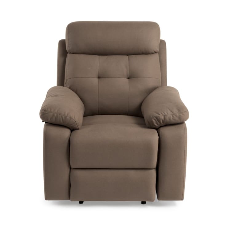 Sillón relax reclinable con palanca en polipiel marrón NIZA