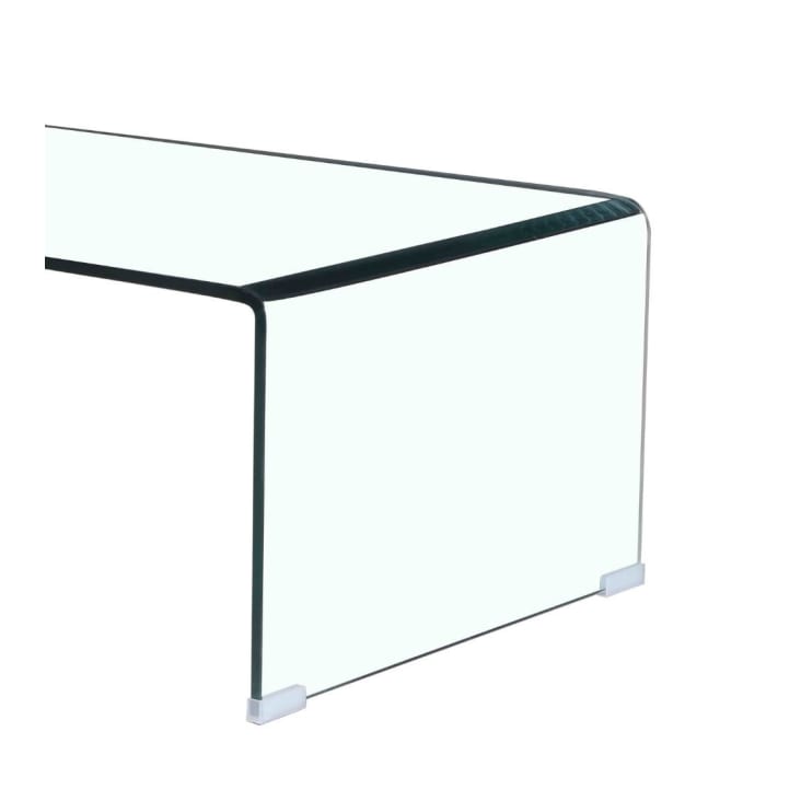 Mesa de centro de cristal curvado, ideal para colocarla delante de