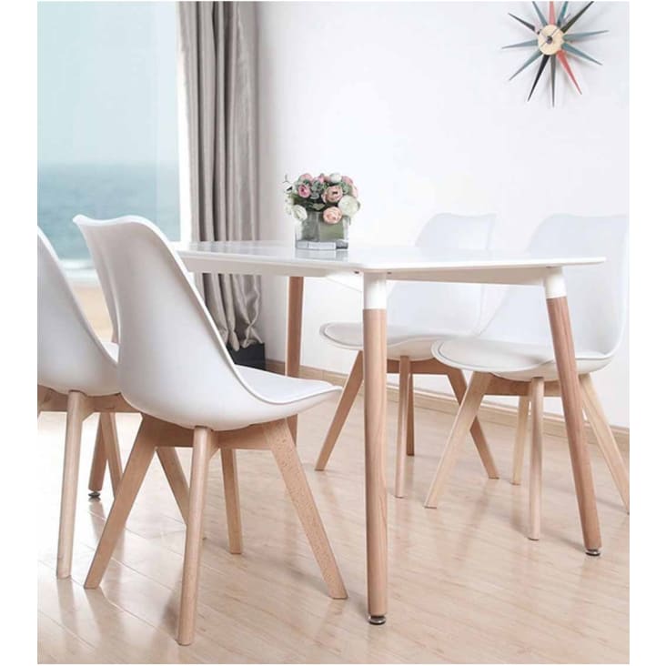 Mesa comedor estilo nórdico 120x80 cm color blanco NÓRDICA