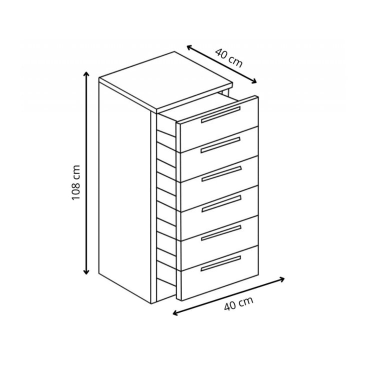 Cómoda 4 Cajones Cube Para Dormitorio / Vestidor 76x80x40 Cm Color Roble