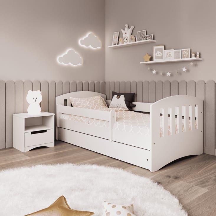Lit Enfant Happy Babies 140x70 Cm - Avec Barrière Anti-chute, Tiroir Et Matelas - Motif Chien Mignon - Dès 1 An - 5