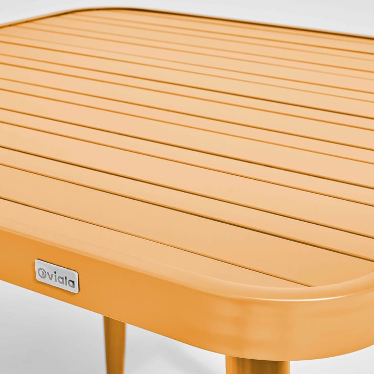 Ensemble table de jardin et 2 fauteuils en aluminium jaune moutarde-Bristol cropped-3