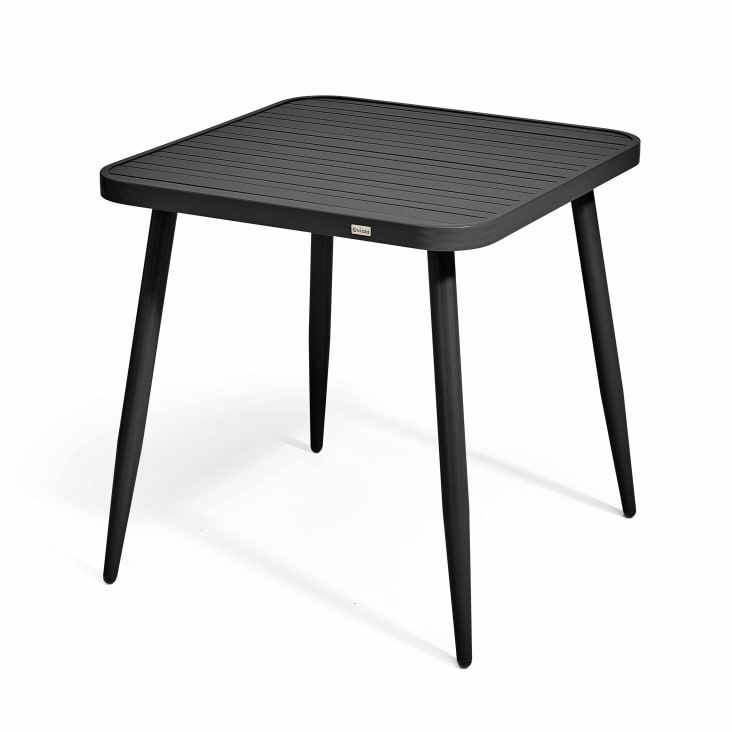Ensemble table de jardin et 2 fauteuils en aluminium/bois noir-Bristol cropped-2
