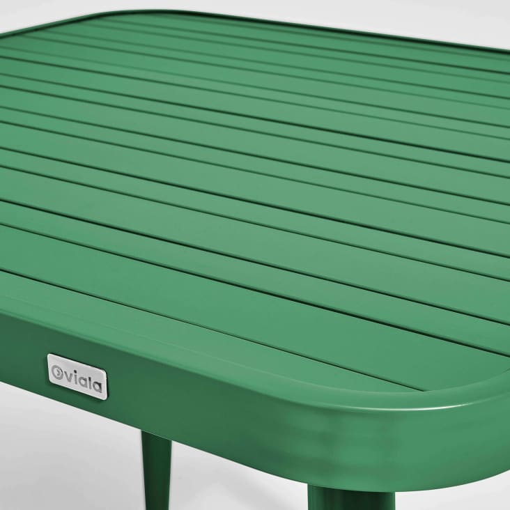 Ensemble table de jardin et 4 fauteuils en aluminium vert olive-Bristol cropped-3
