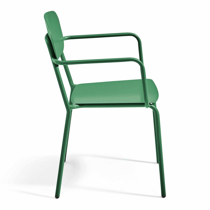 Ensemble table de jardin et 4 fauteuils en aluminium vert olive-Bristol cropped-4