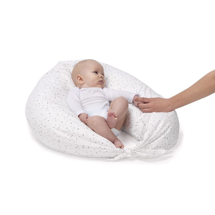 Cojin lactancia Luna bebé 100% algodón Gris 80x185x16 cm