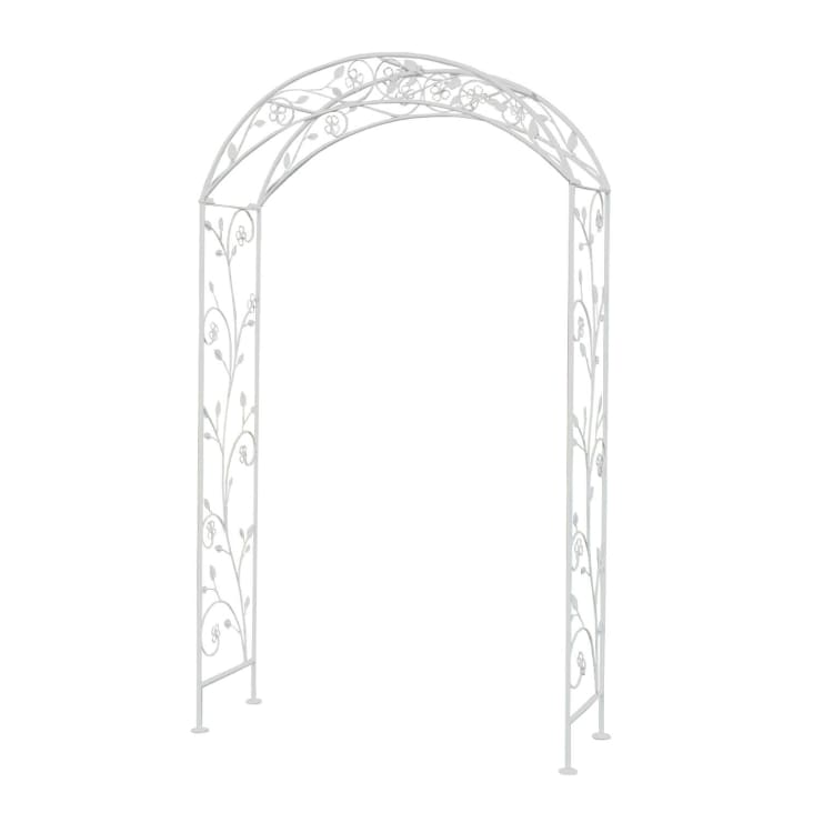 Arco da giardino per rampicanti stile provenzale in ferro bianco